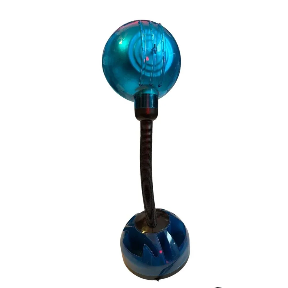 Vintage Blue Iridescent Gooseneck Desk Lamp Modern Art Deco Style